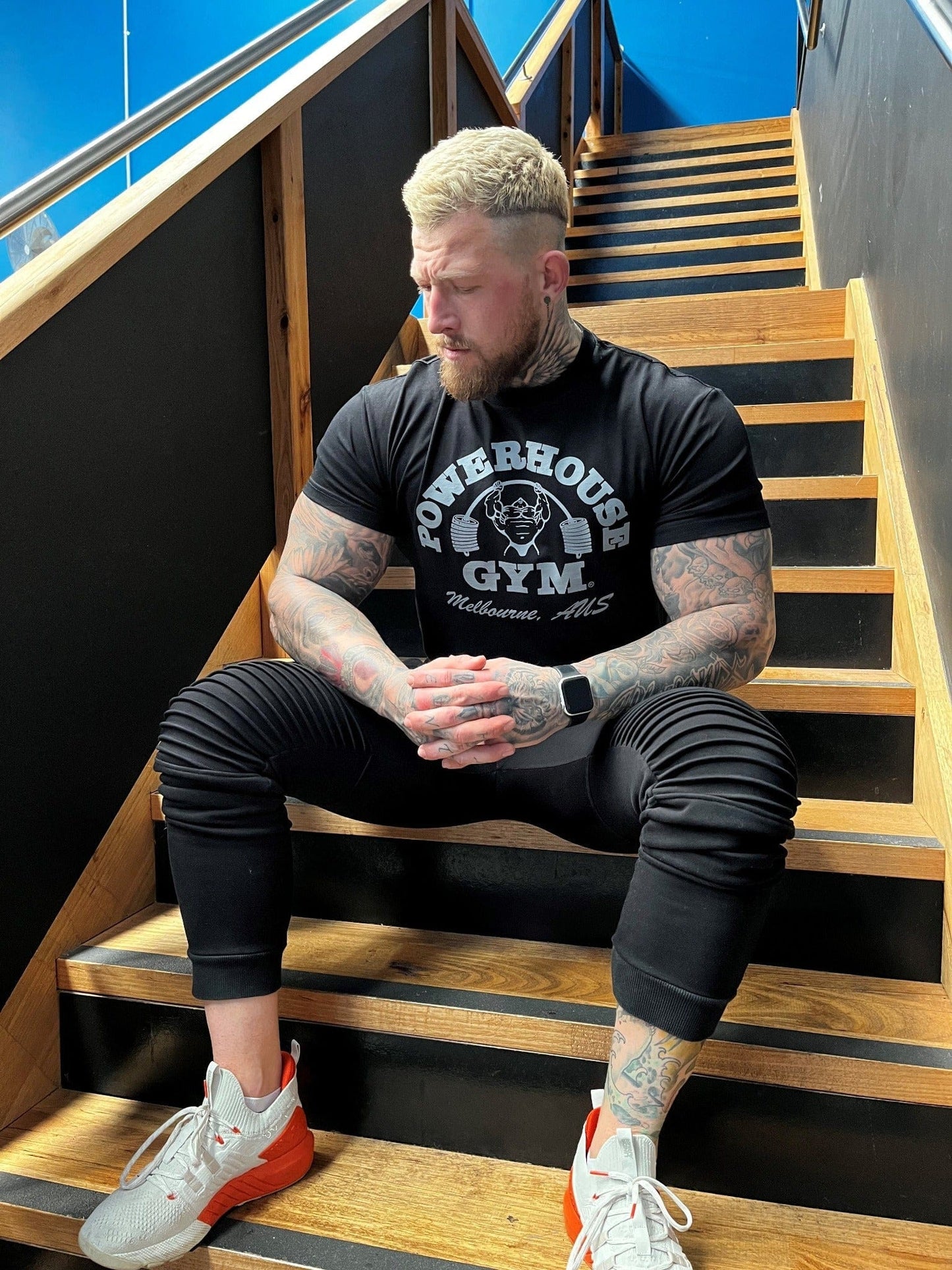 Powerhouse Gym Pro Shop Block T-Shirt Black/Silver