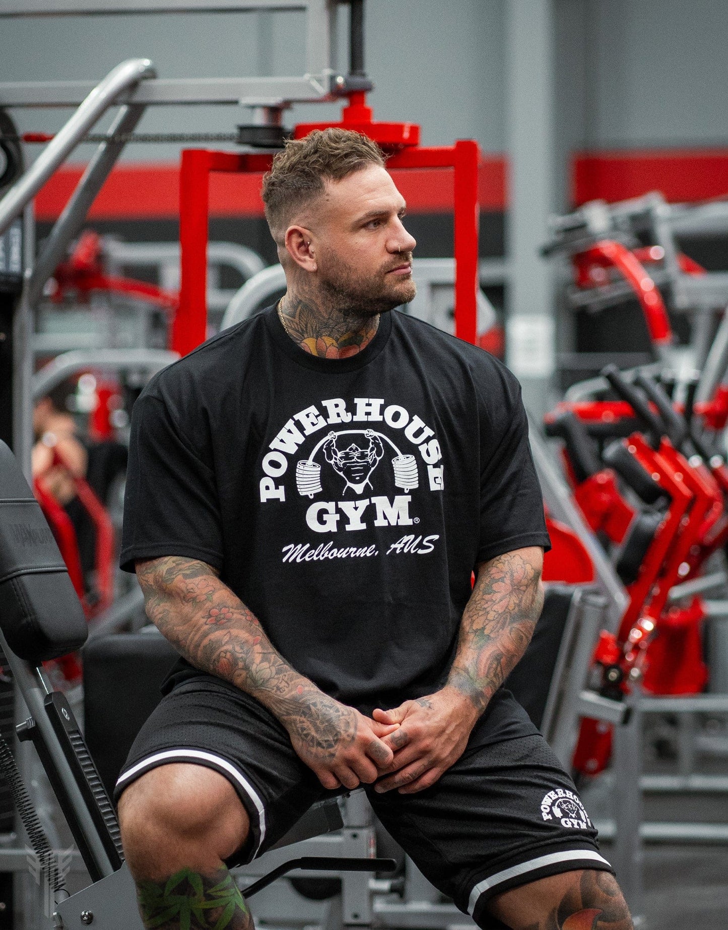 Powerhouse Gym Pro Shop Block T-Shirt Black/White