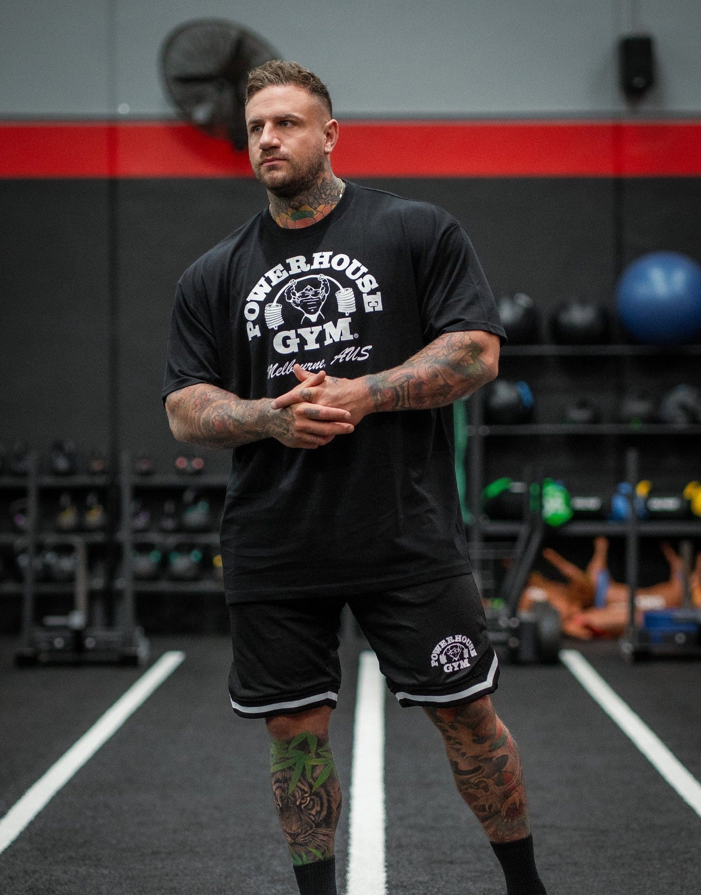 Powerhouse Gym Pro Shop Block T-Shirt Black/White