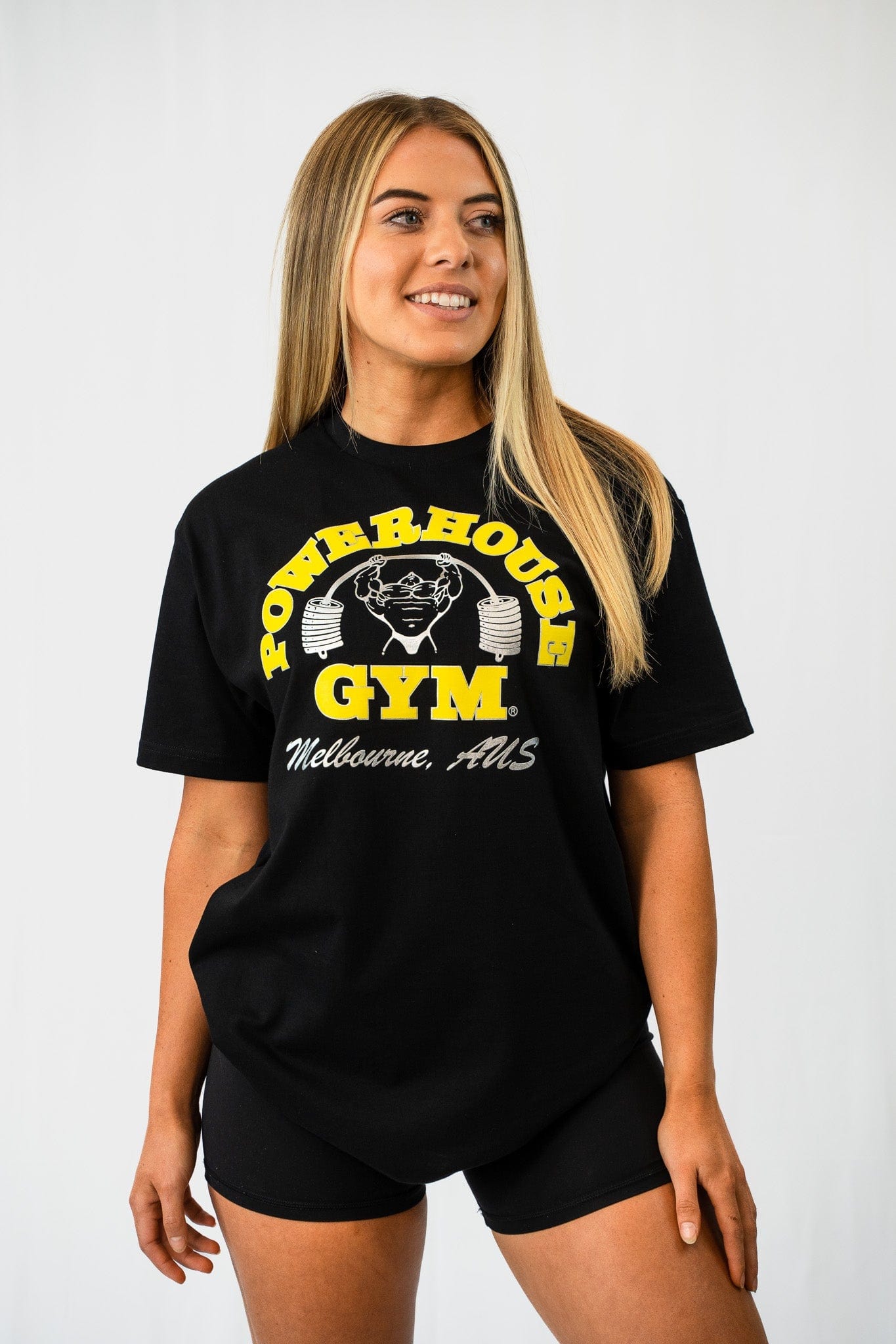 Powerhouse Gym Pro Shop Block T-Shirt Black/Yellow
