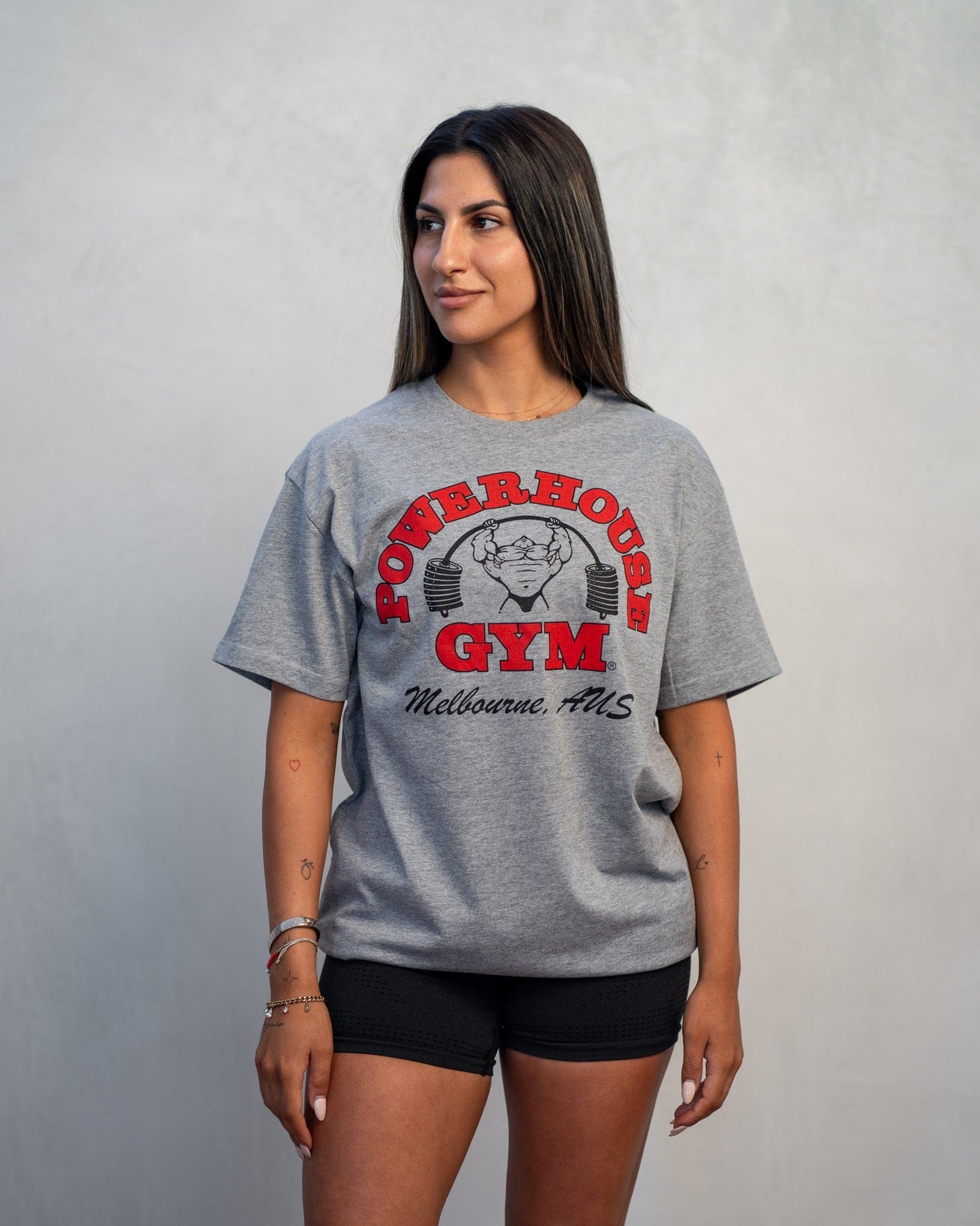 Powerhouse Gym Pro Shop Block T-Shirt Grey/Red