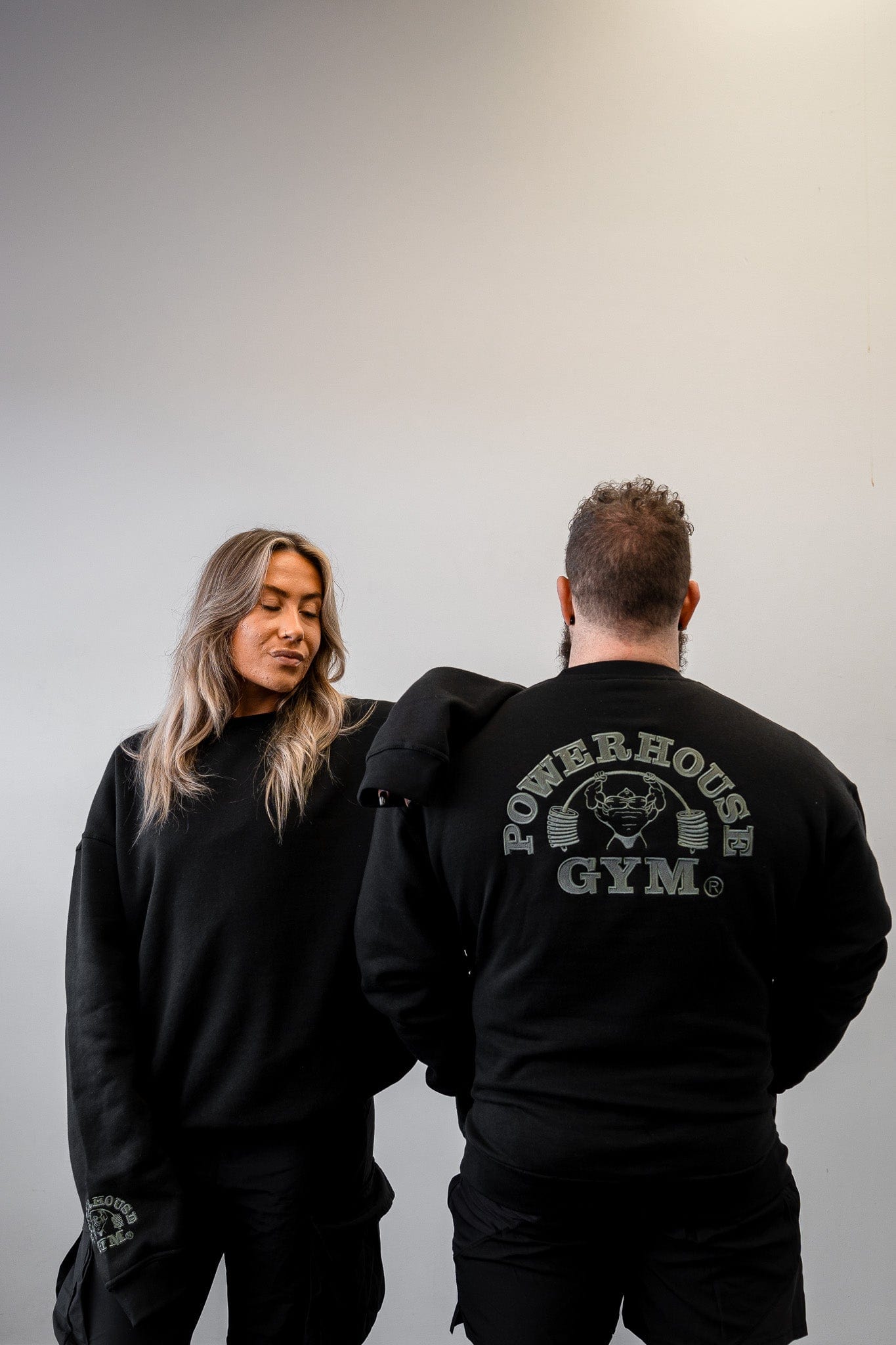 Powerhouse Gym Pro Shop Casual Crew- Black