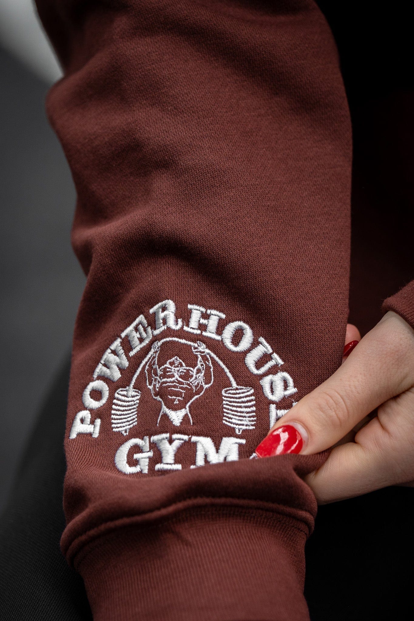 Powerhouse Gym Pro Shop Casual Crew- Chocolate