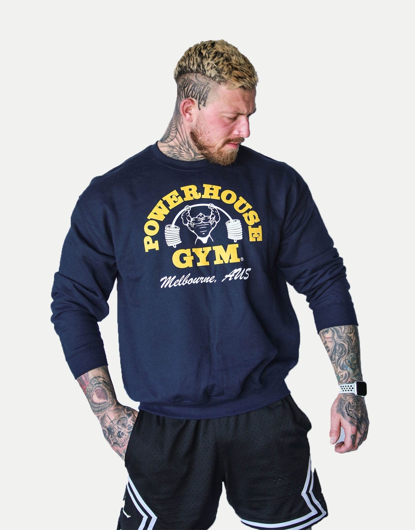 Powerhouse Gym Pro Shop Crewneck Navy/Yellow