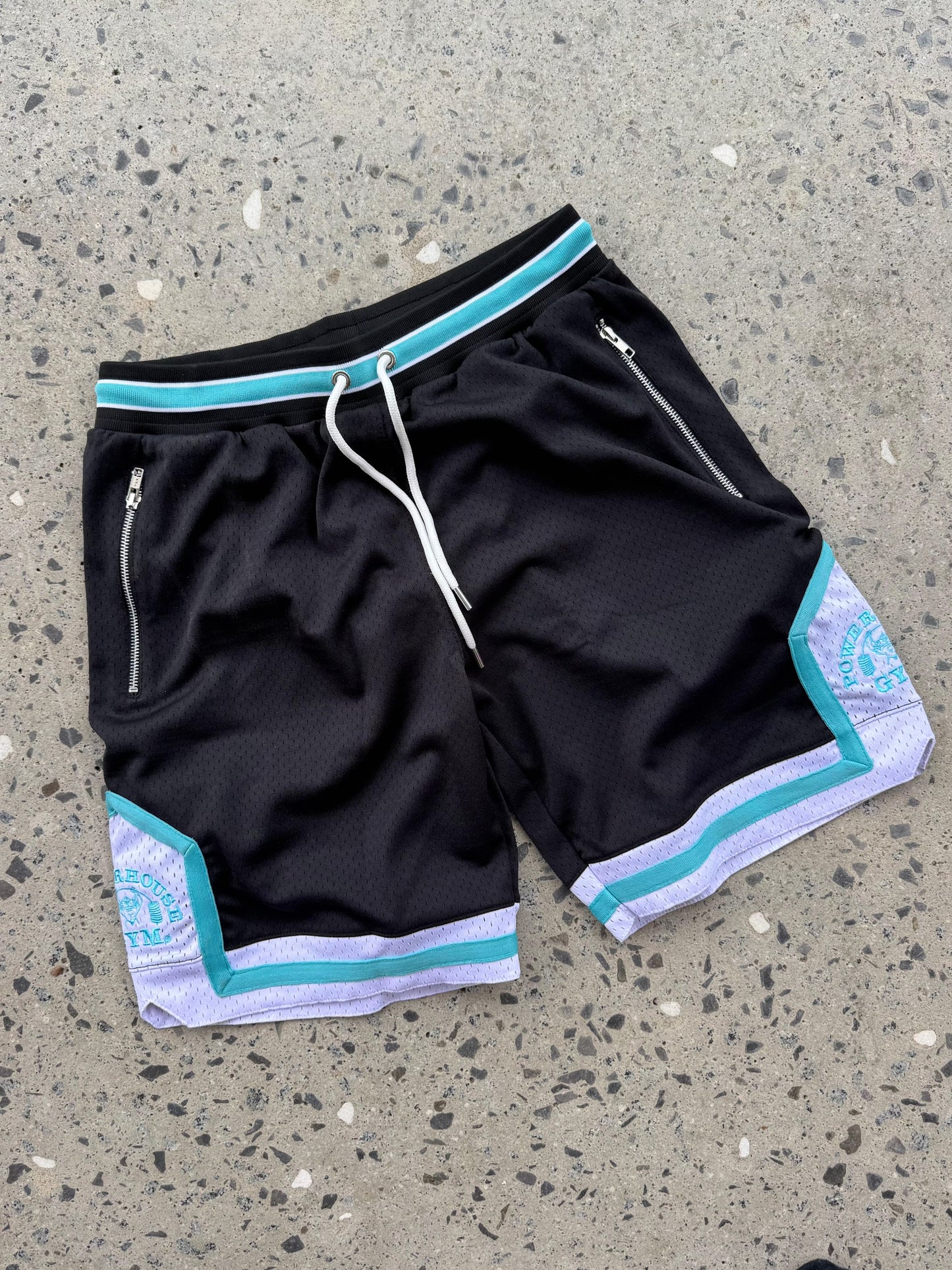 Powerhouse Gym Pro Shop Diamond Basketball Shorts Black/Teal