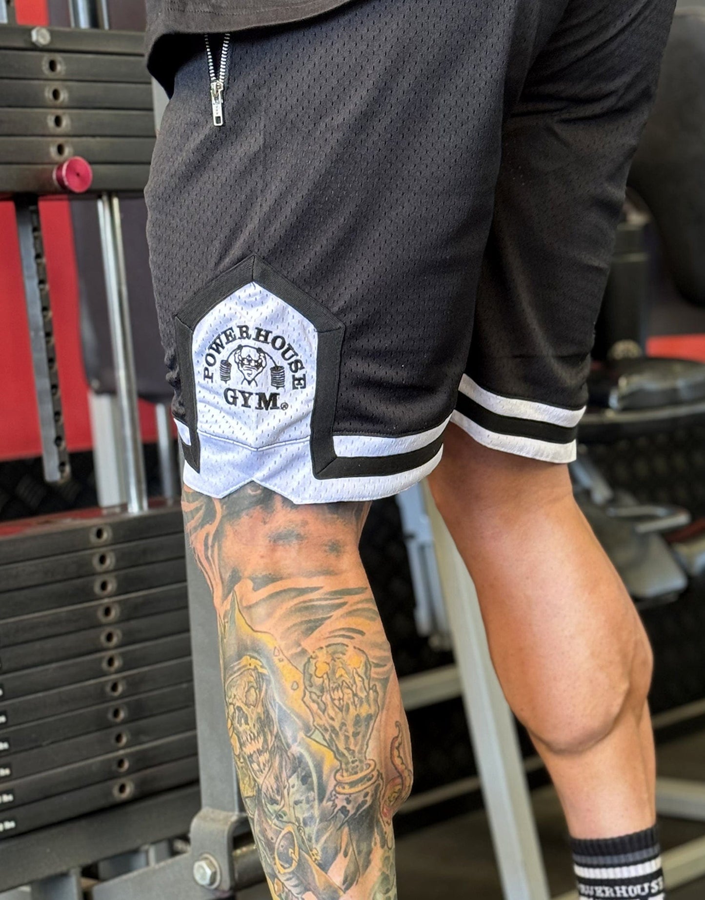 Powerhouse Gym Pro Shop Diamond Basketball Shorts Black/White