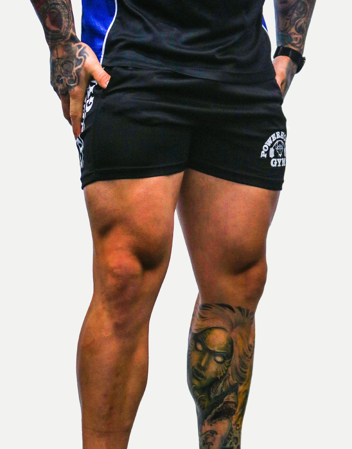 Powerhouse Gym Pro Shop Gym Shorts Black/White