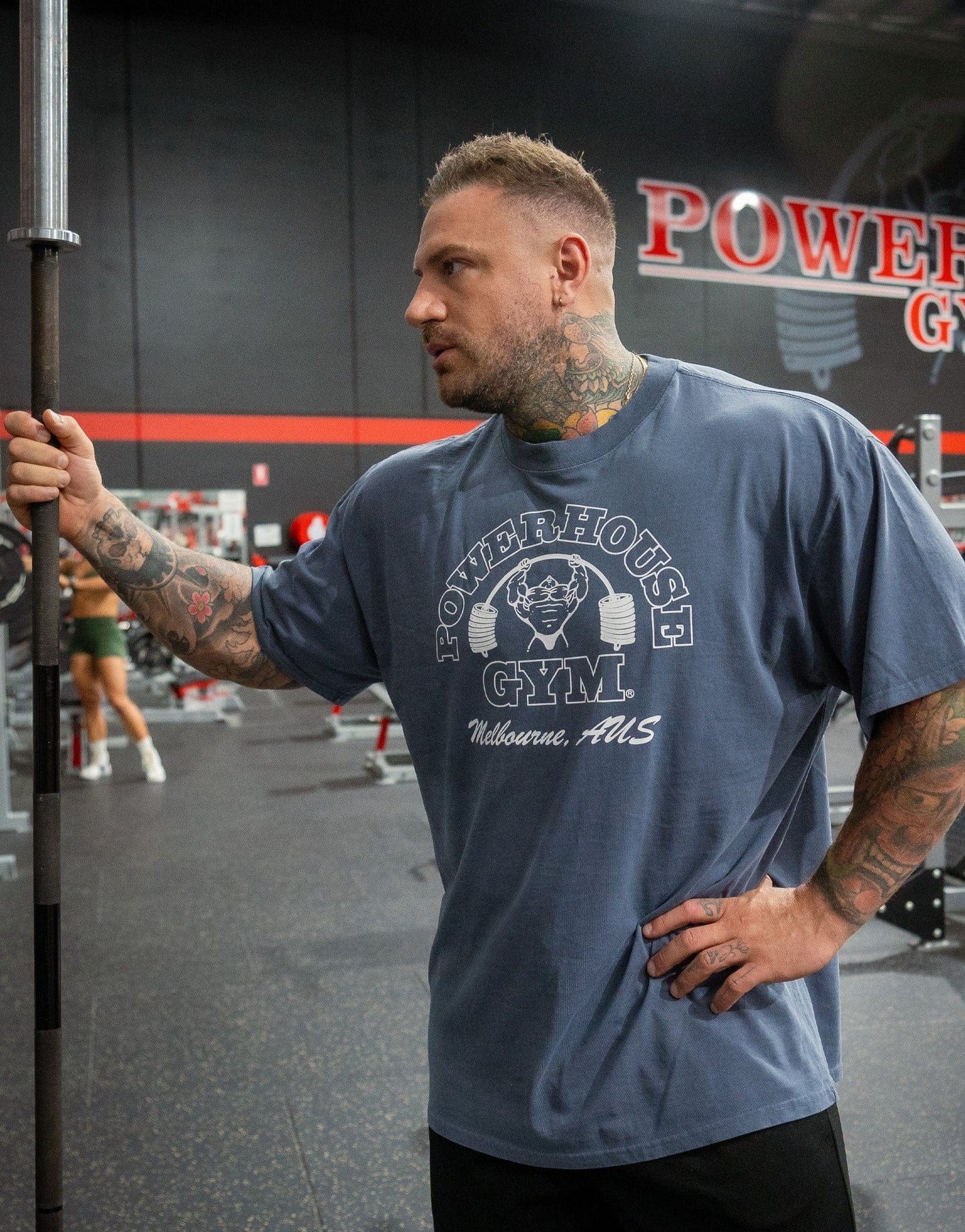 Powerhouse Gym Pro Shop Heavy Faded T-Shirt - Faded Indigo