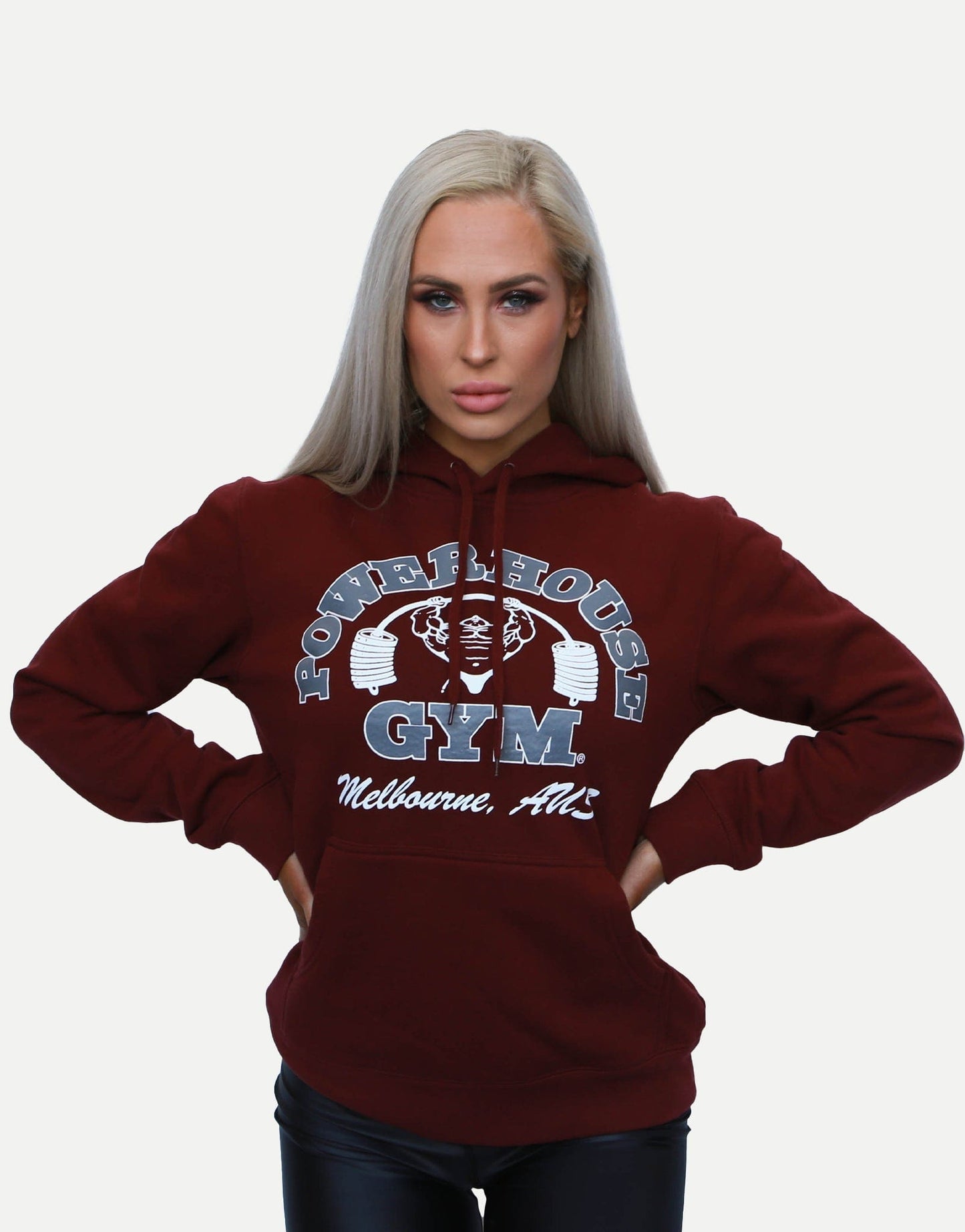 Powerhouse Gym Pro Shop Hoodie Maroon/ Silver