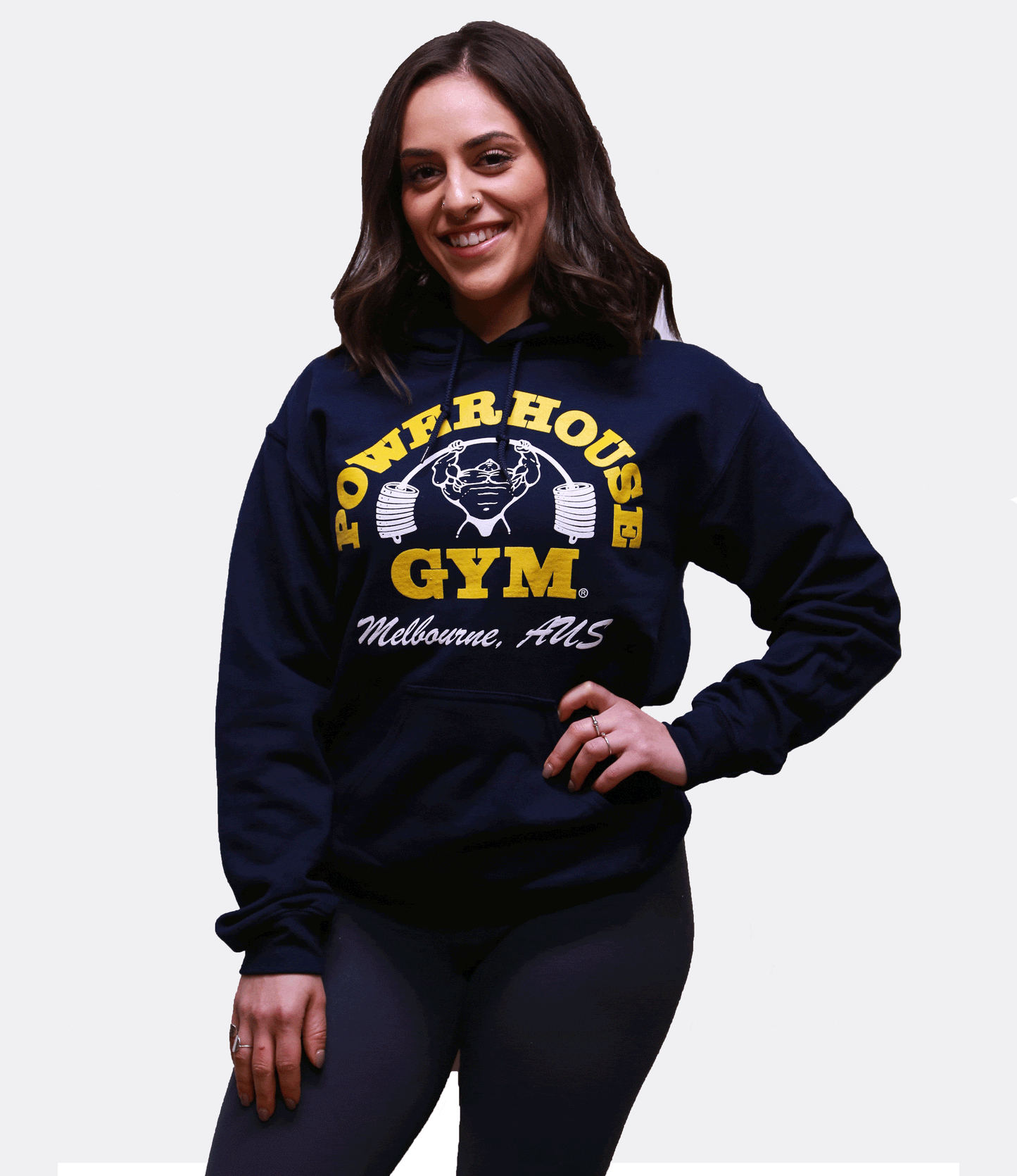 Powerhouse Gym Pro Shop Hoodie Navy Blue/ Yellow
