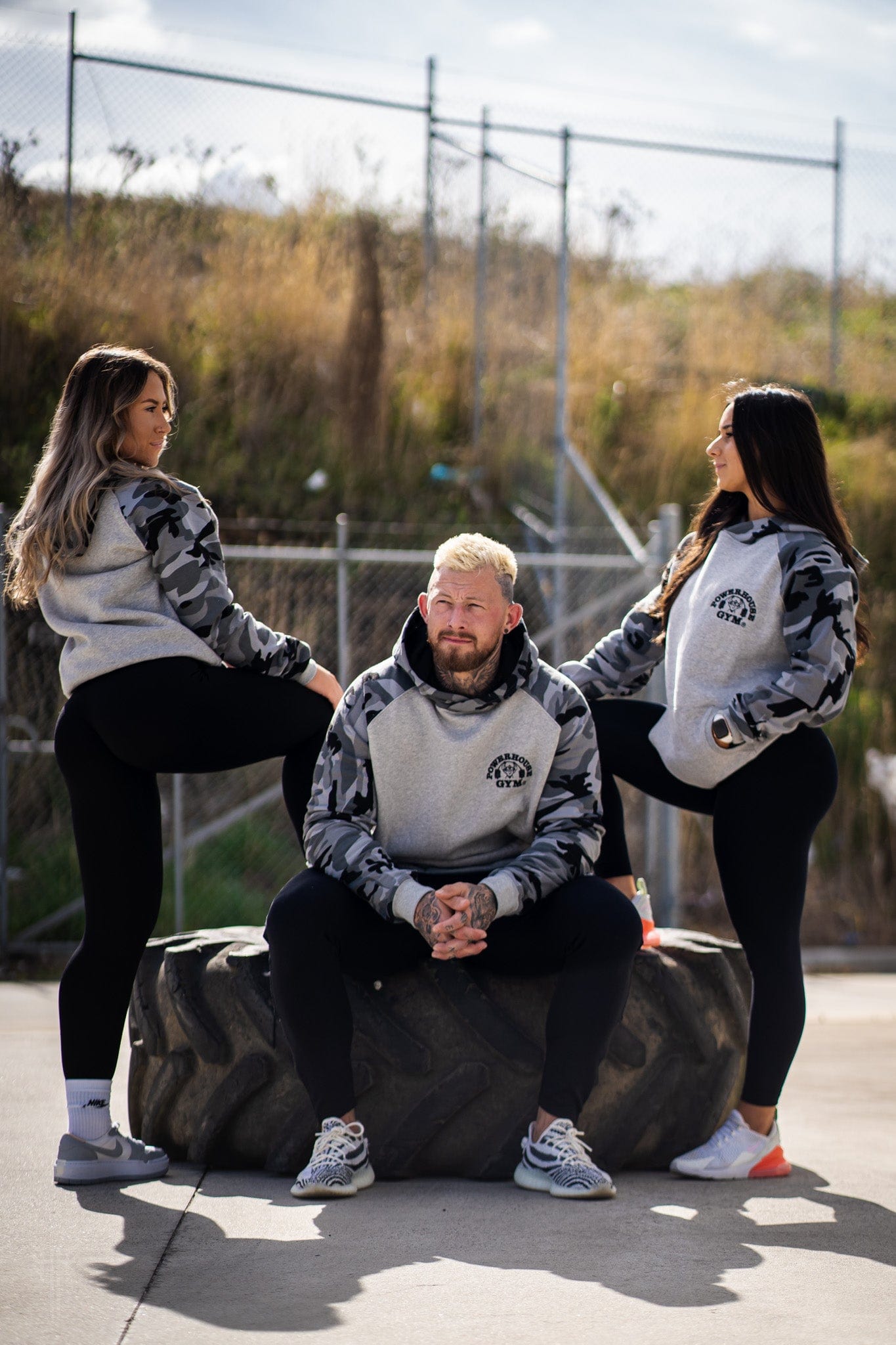 Powerhouse Gym Pro Shop Premium Camo Grey Hoodie