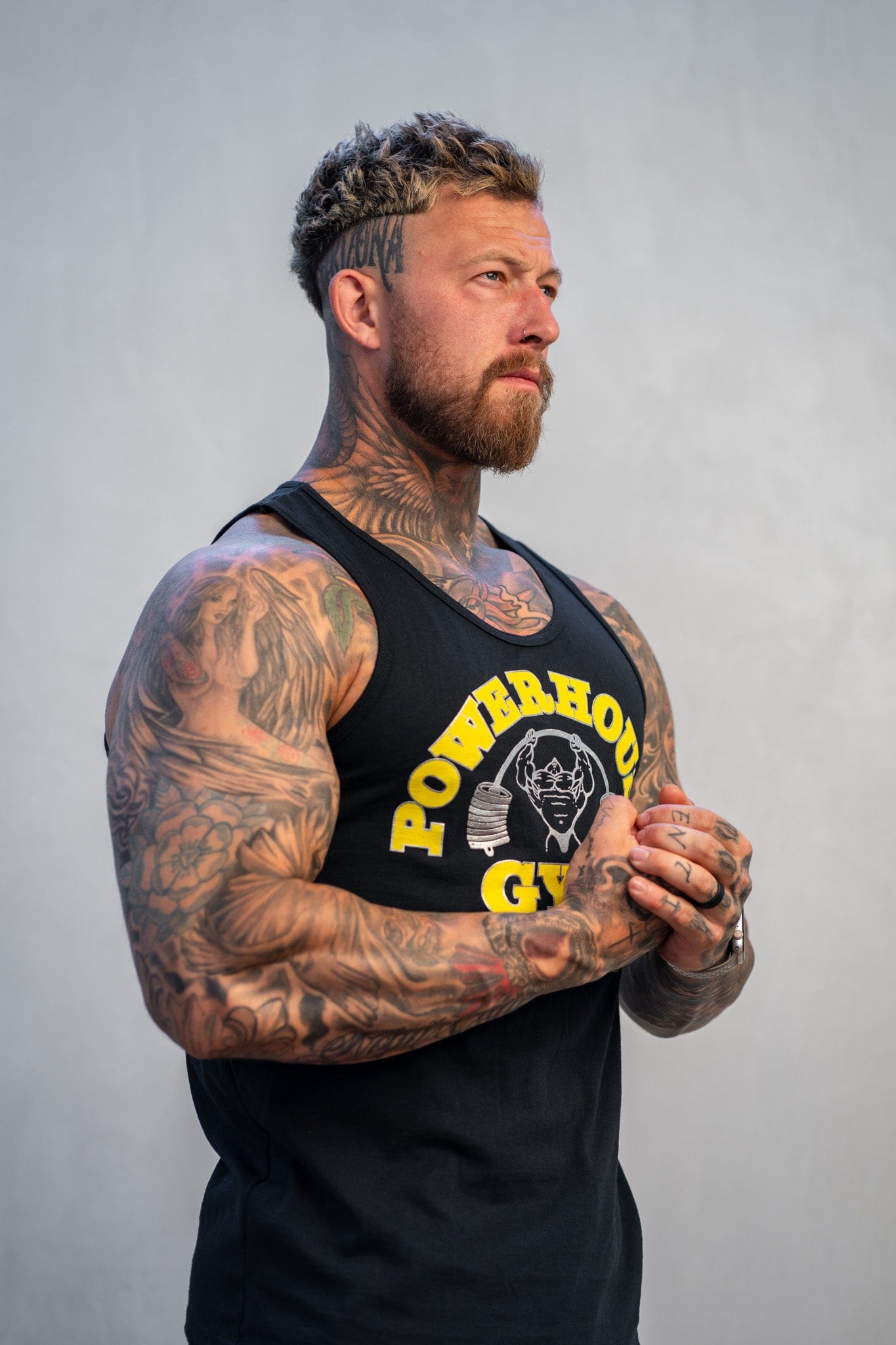 Powerhouse Gym Pro Shop Singlet Black/Yellow