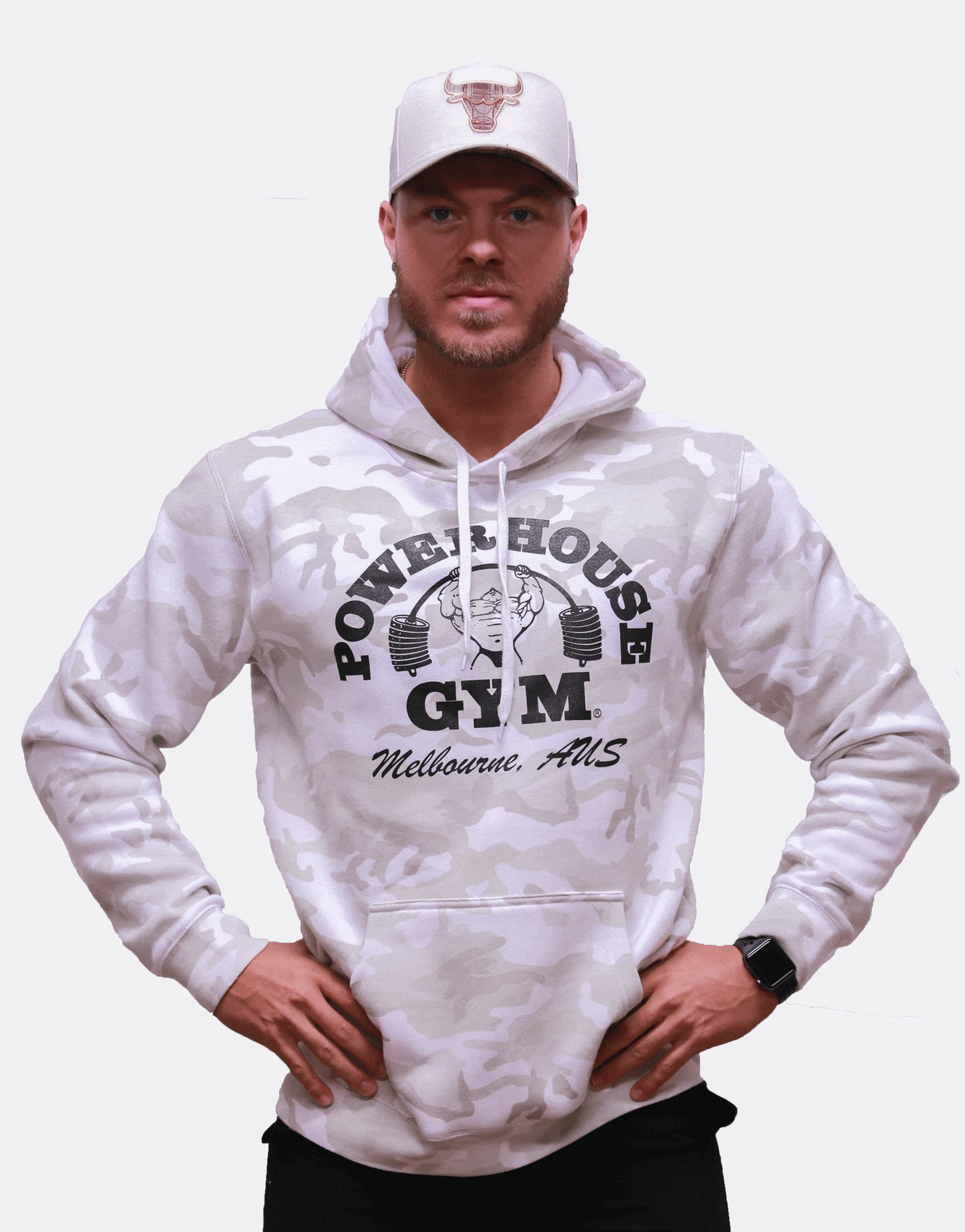 Powerhouse Gym Pro Shop Small Hoodie Camo White