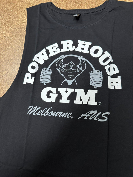 Powerhouse Gym Pro Shop Solid Tank Black - Grey/ white