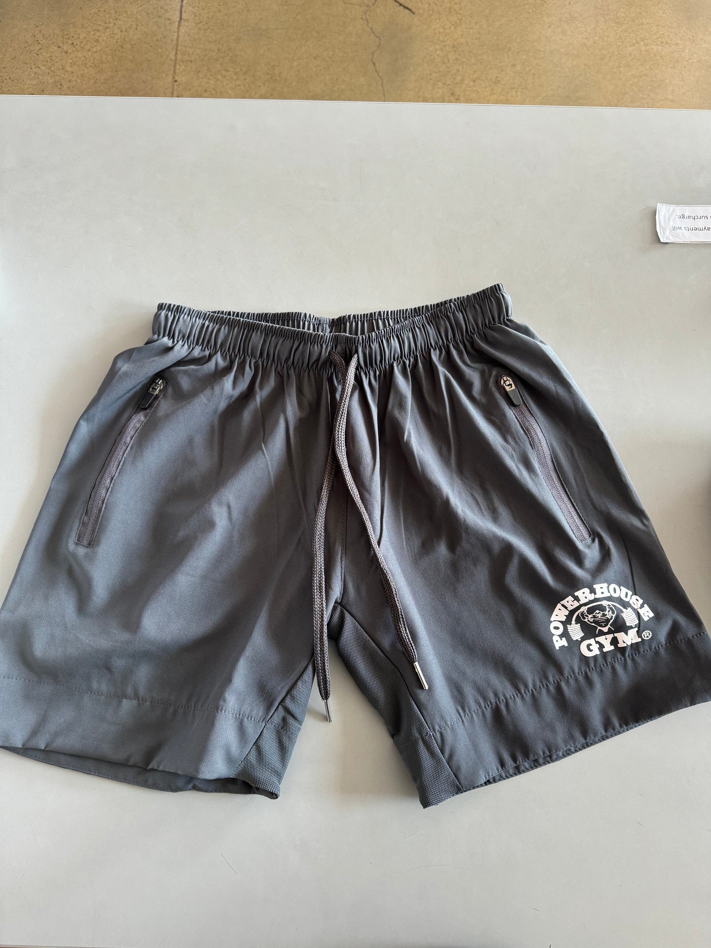 Powerhouse Gym Pro Shop Track Shorts-Charcoal