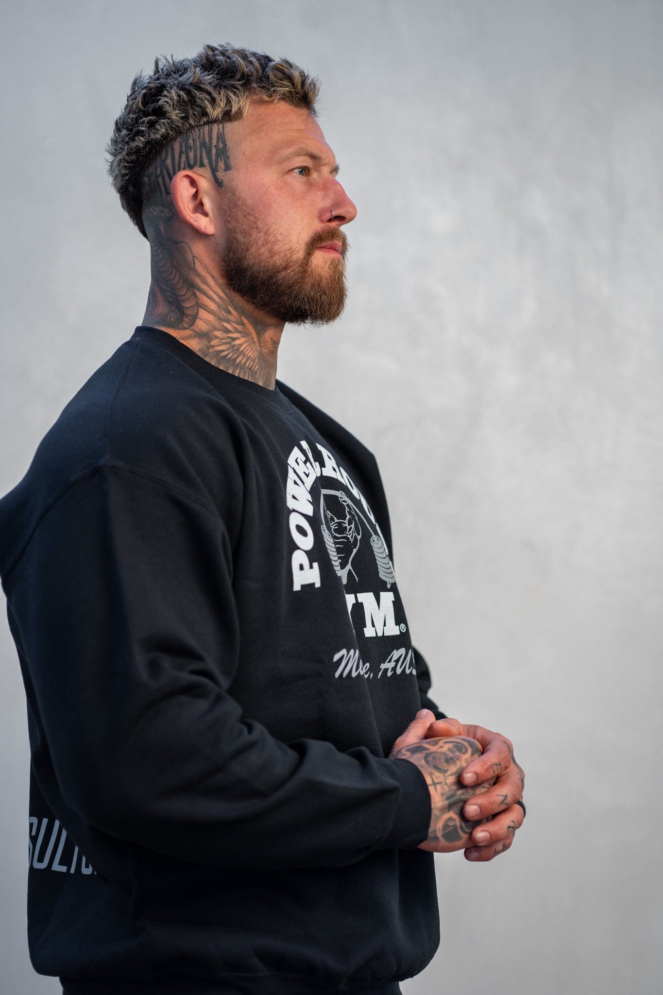 Powerhouse Gym Pro Shop Training Crewneck Black/White Text/Silver/Silver Man