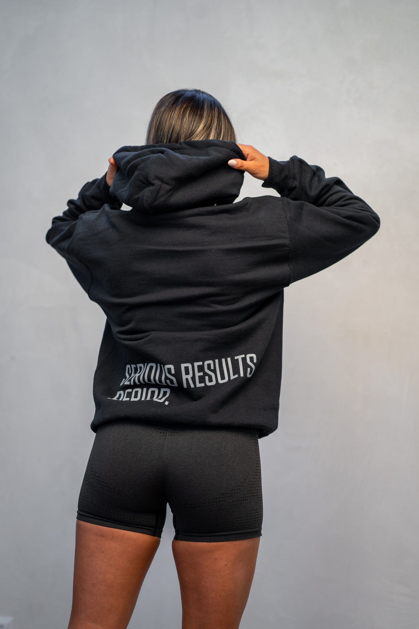 Powerhouse Gym Pro Shop Training Hoodie Black/White Text/ Silver Man