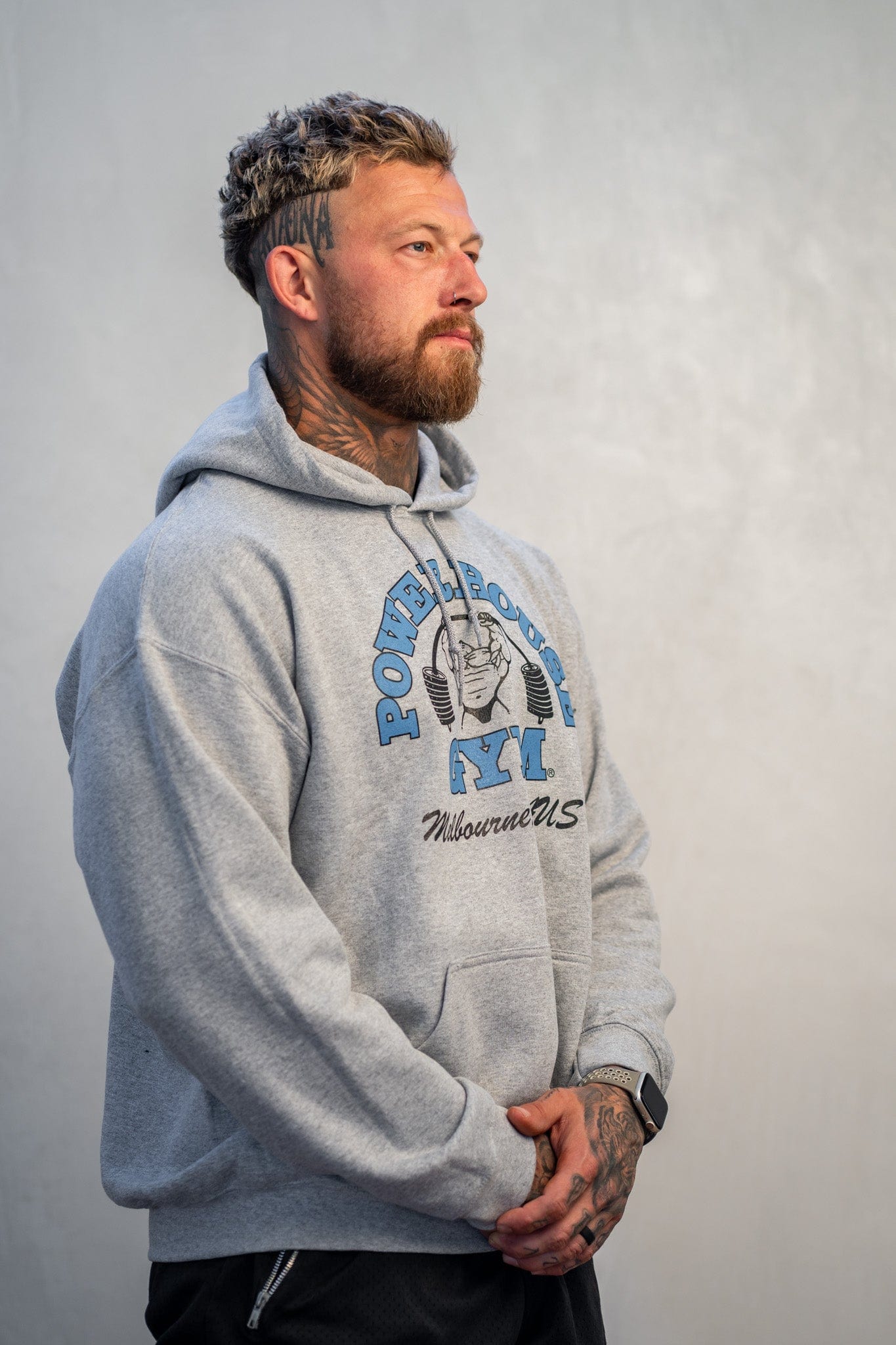 Powerhouse Gym Pro Shop Training Hoodie Grey/Blue