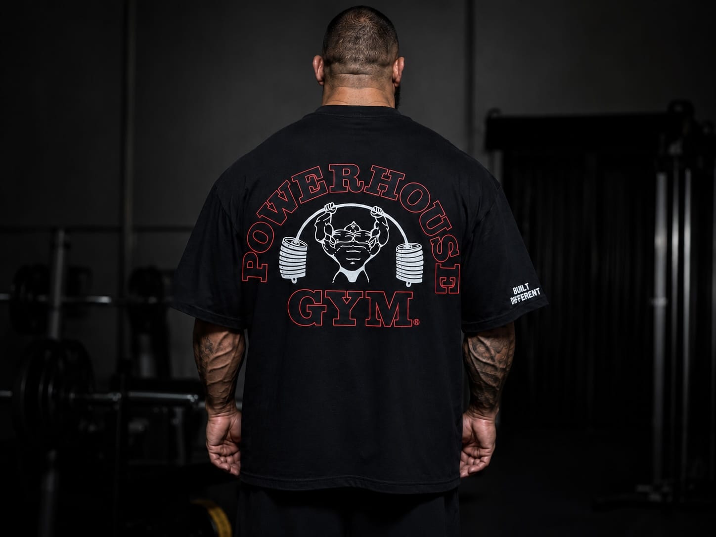 Powerhouse Gym Pro Shop American Made - Built Different Black/Red