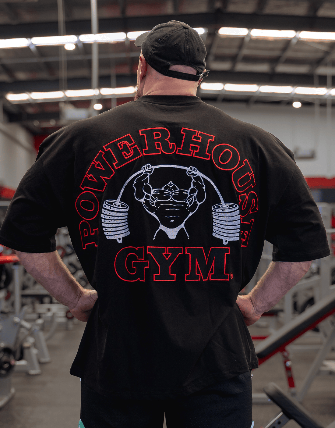Powerhouse Gym Pro Shop American Made - Built Different Black/Red