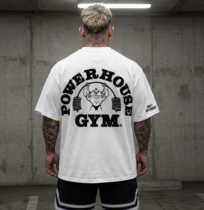 Powerhouse Gym Pro Shop American Made - Built Different White/ Black