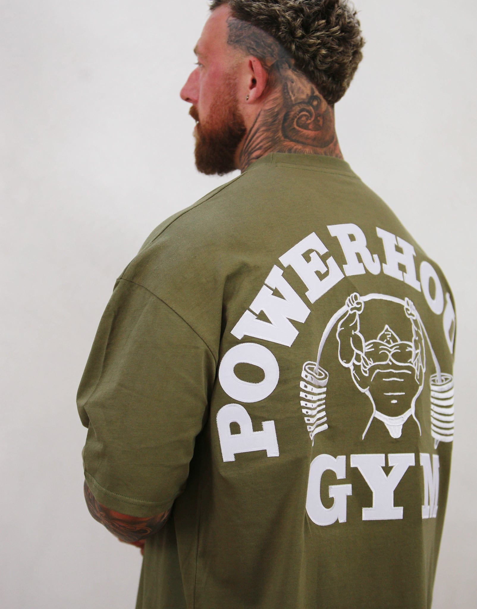 Powerhouse Gym Pro Shop American Made - Military Khaki O/S Tee