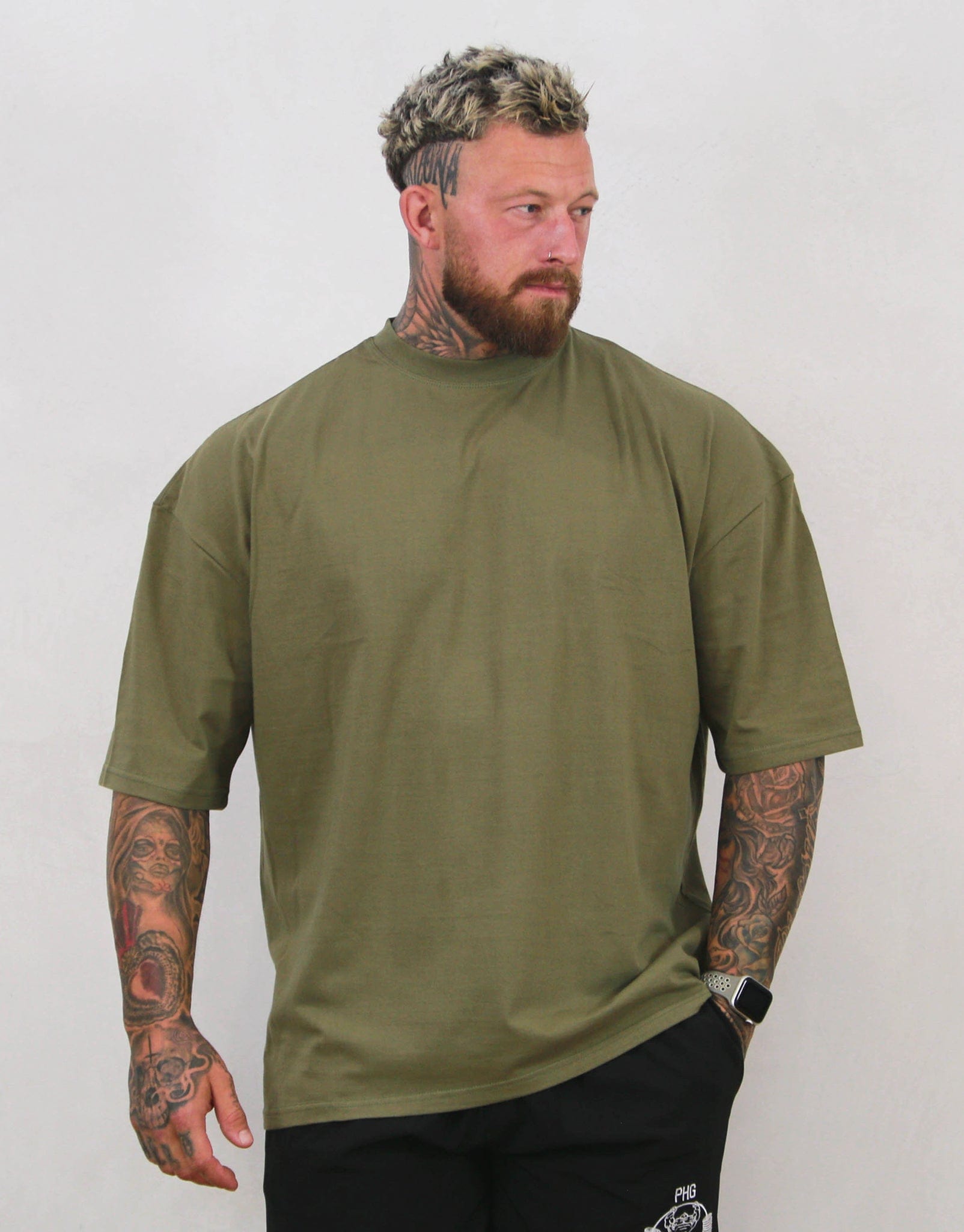 Powerhouse Gym Pro Shop American Made - Military Khaki O/S Tee