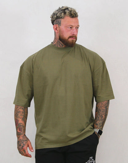 Powerhouse Gym Pro Shop American Made - Military Khaki O/S Tee