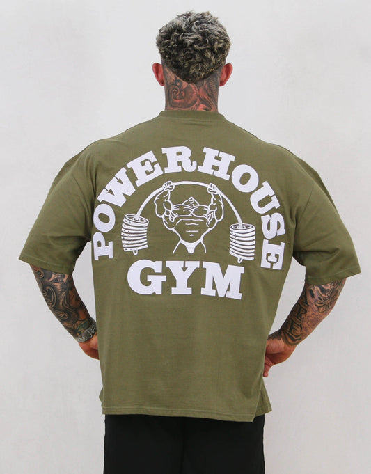 Powerhouse Gym Pro Shop American Made - Military Khaki O/S Tee
