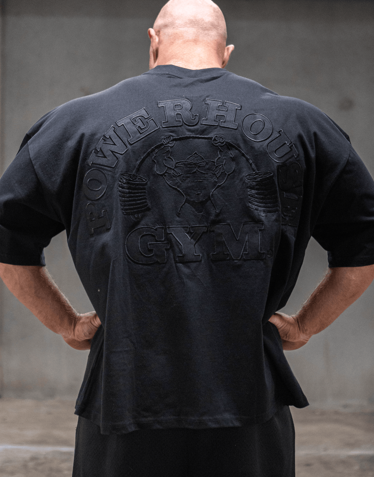 Powerhouse Gym Pro Shop American Made - Stealth Black/Black O/S Tee