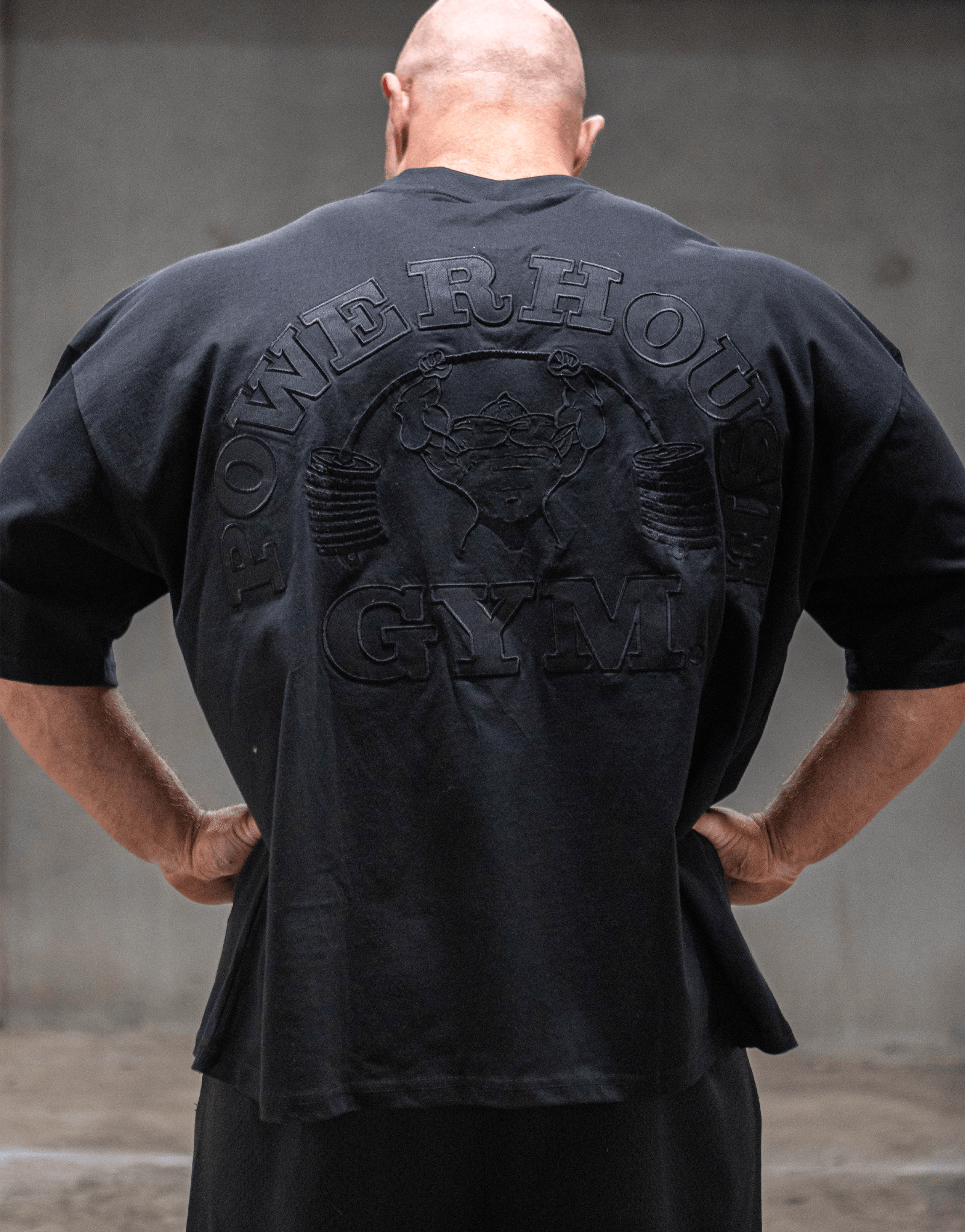 Powerhouse Gym Pro Shop American Made - Stealth Black/Black O/S Tee