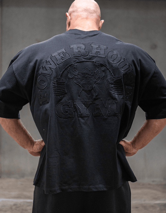 Powerhouse Gym Pro Shop American Made - Stealth Black/Black O/S Tee
