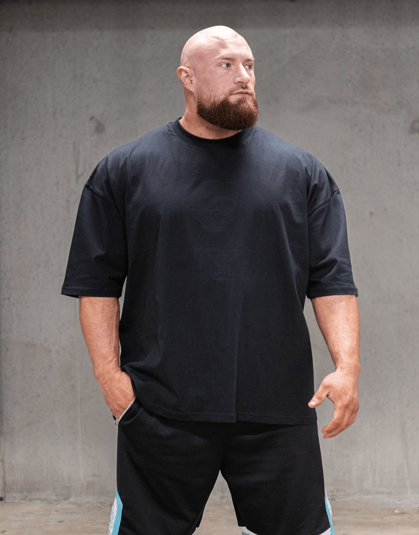 Powerhouse Gym Pro Shop American Made - Stealth Black/Black O/S Tee