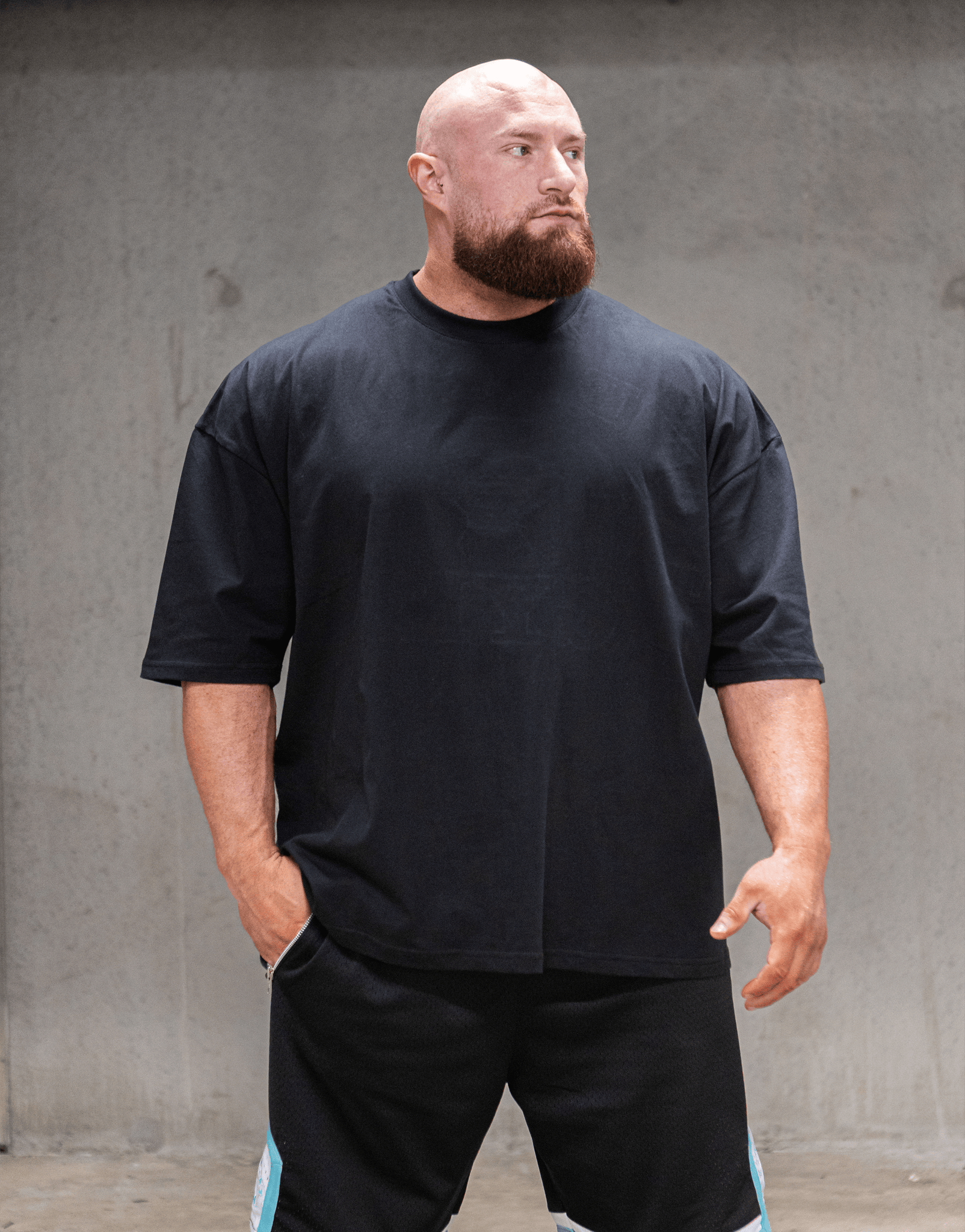 Powerhouse Gym Pro Shop American Made - Stealth Black/Black O/S Tee