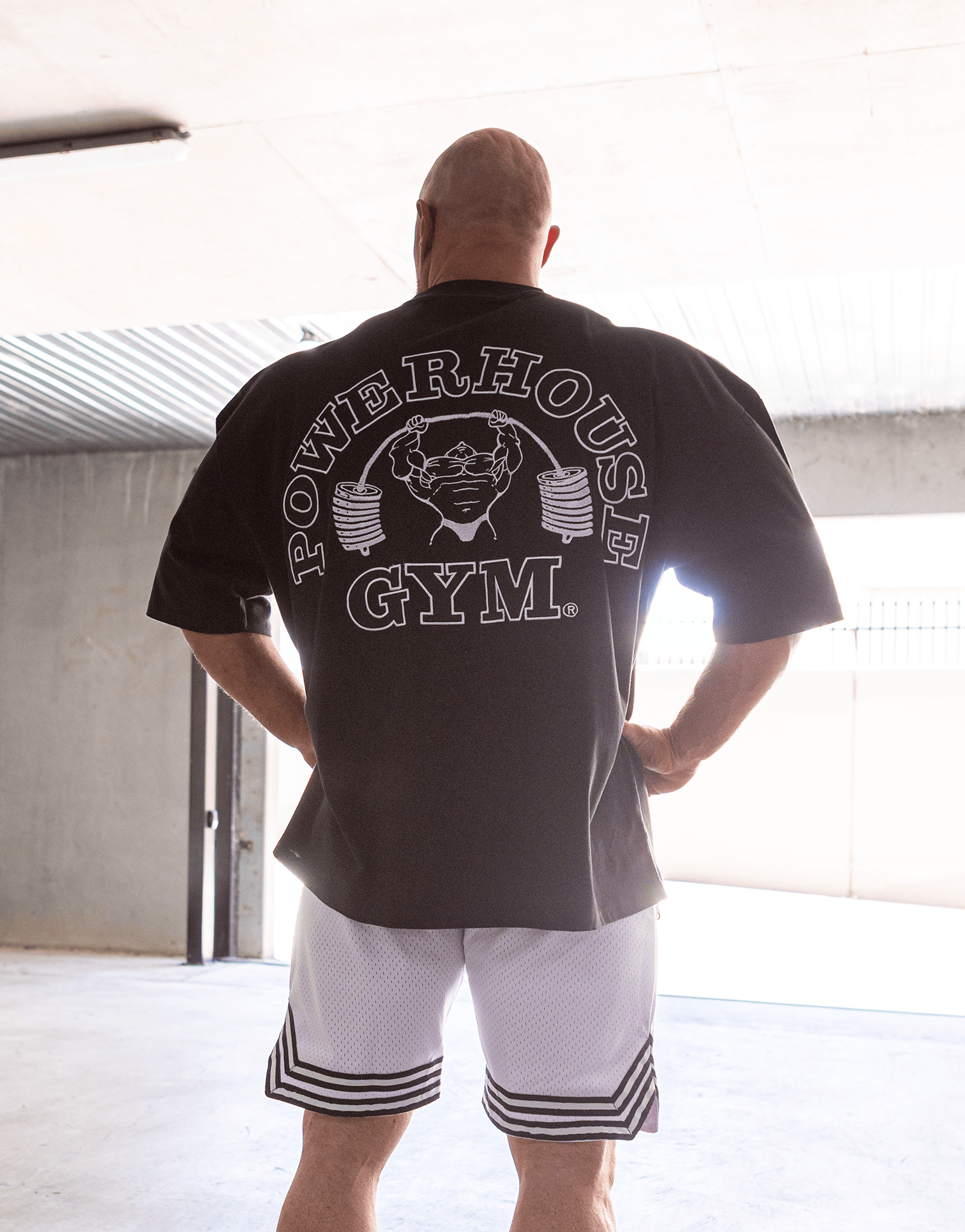 Powerhouse Gym Pro Shop American Made - White Shadow O/S Tee