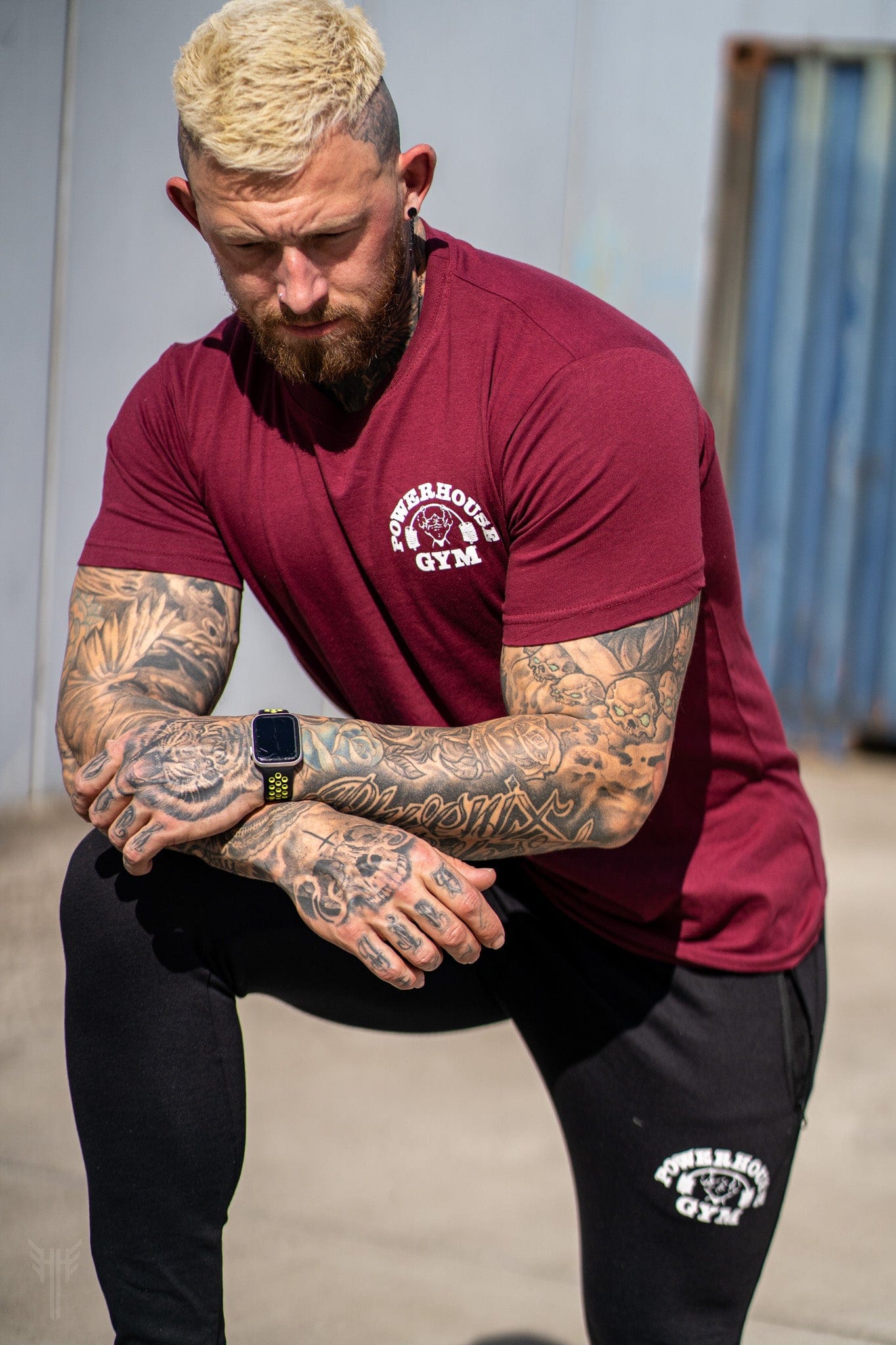 Powerhouse Gym Pro Shop Baseline T-Shirt - Maroon