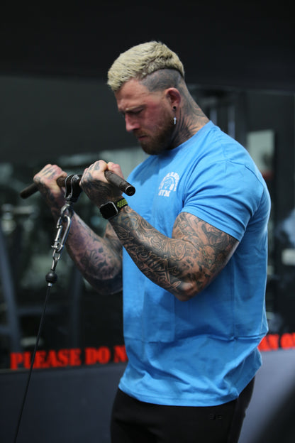 Powerhouse Gym Pro Shop Baseline T-Shirt - Sky Blue