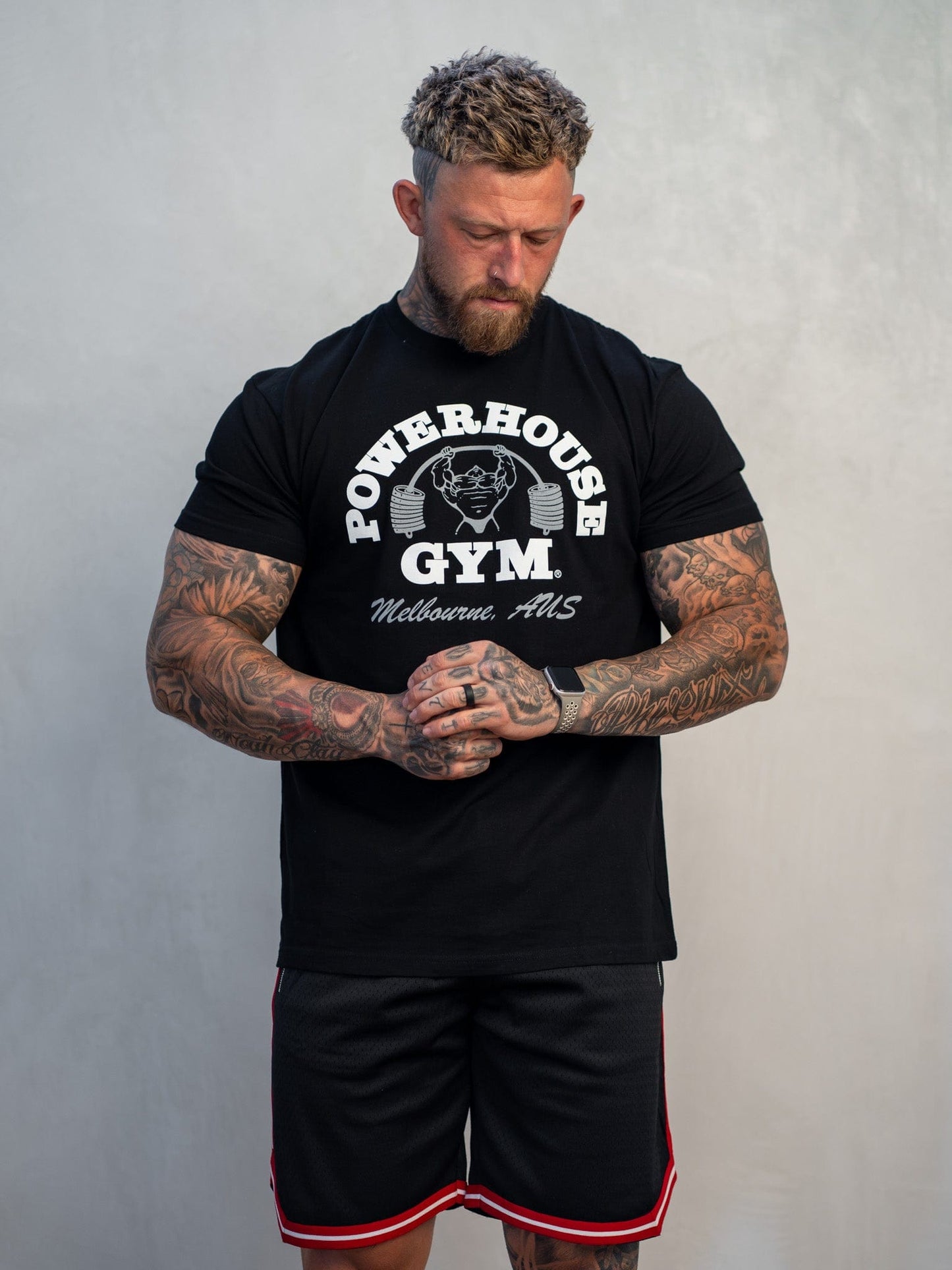Powerhouse Gym Pro Shop Block Black/White/Silver Man