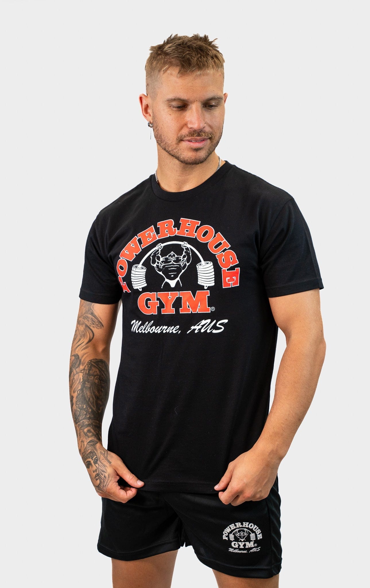 Powerhouse Gym Pro Shop Block T-Shirt Black/Red