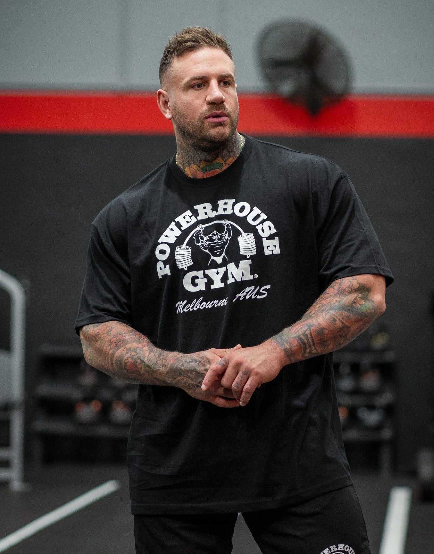 Powerhouse Gym Pro Shop Block T-Shirt Black/White