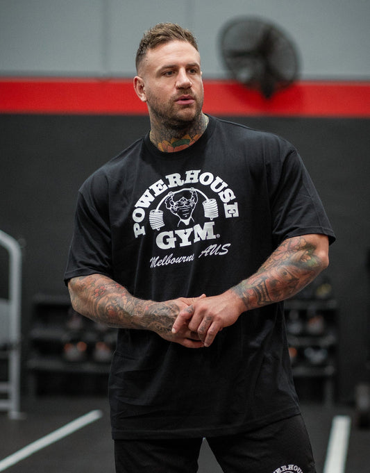 Powerhouse Gym Pro Shop Block T-Shirt Black/White