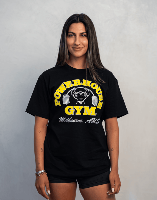 Powerhouse Gym Pro Shop Block T-Shirt Black/Yellow