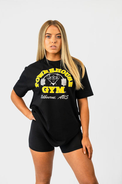 Powerhouse Gym Pro Shop Block T-Shirt Black/Yellow
