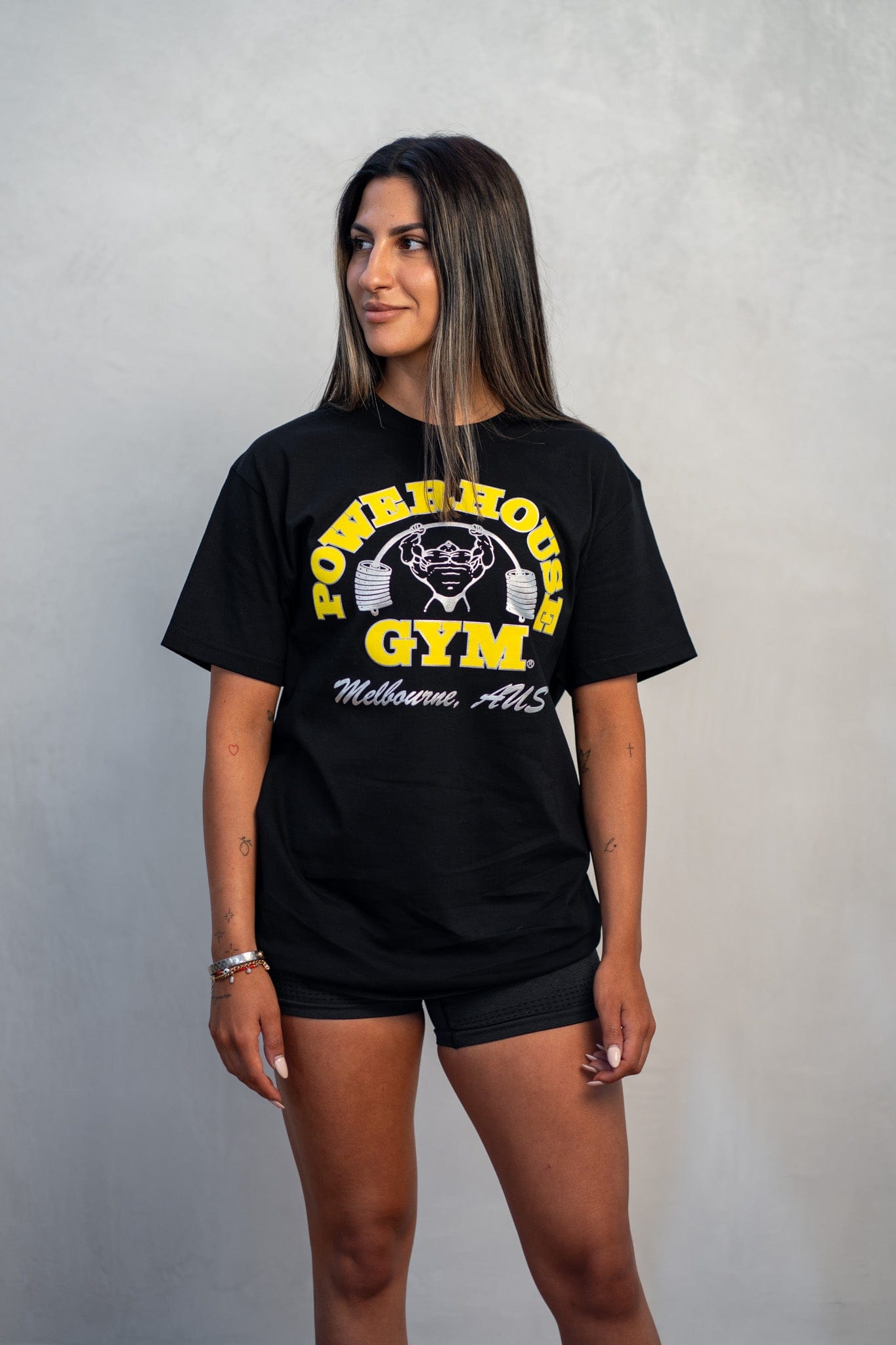Powerhouse Gym Pro Shop Block T-Shirt Black/Yellow