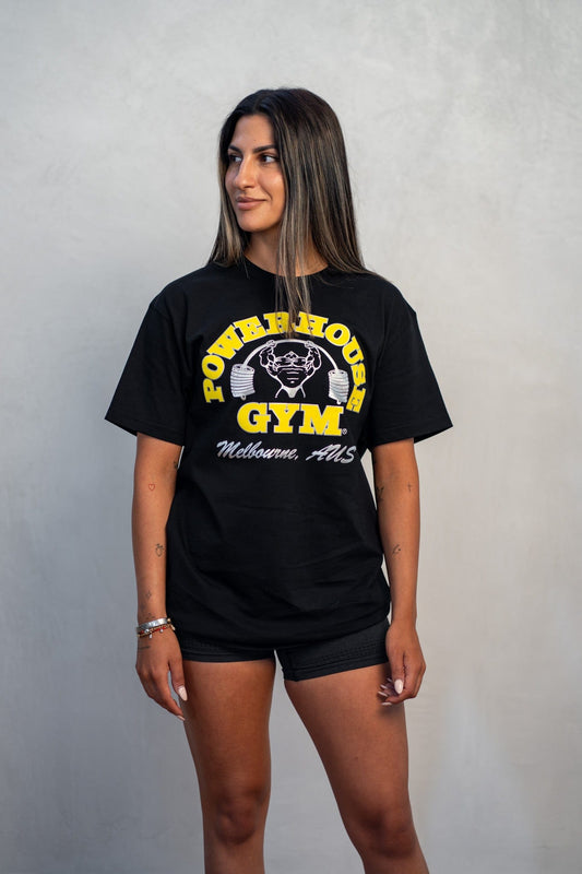 Powerhouse Gym Pro Shop Block T-Shirt Black/Yellow