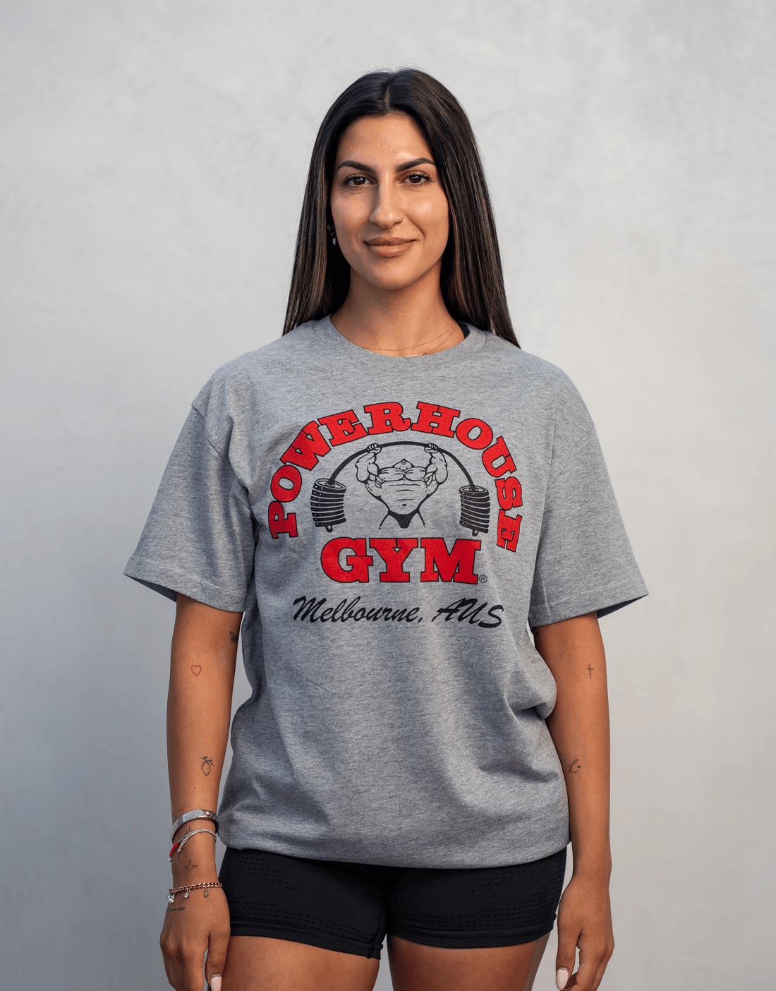 Powerhouse Gym Pro Shop Block T-Shirt Grey/Red