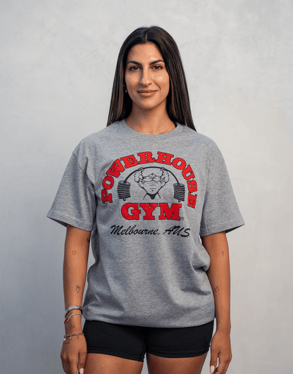 Powerhouse Gym Pro Shop Block T-Shirt Grey/Red