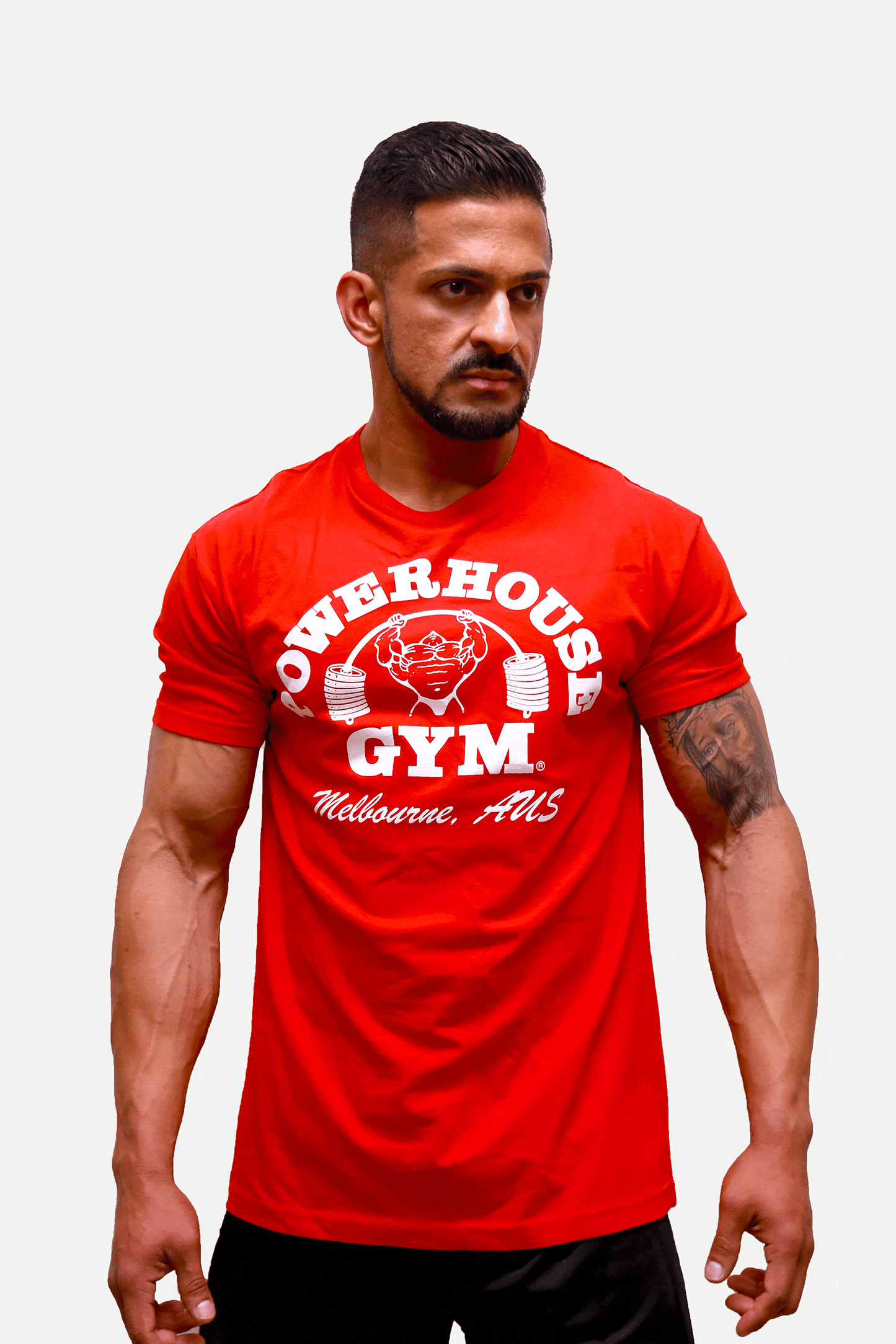 Powerhouse Gym Pro Shop Block T-Shirt Red/White