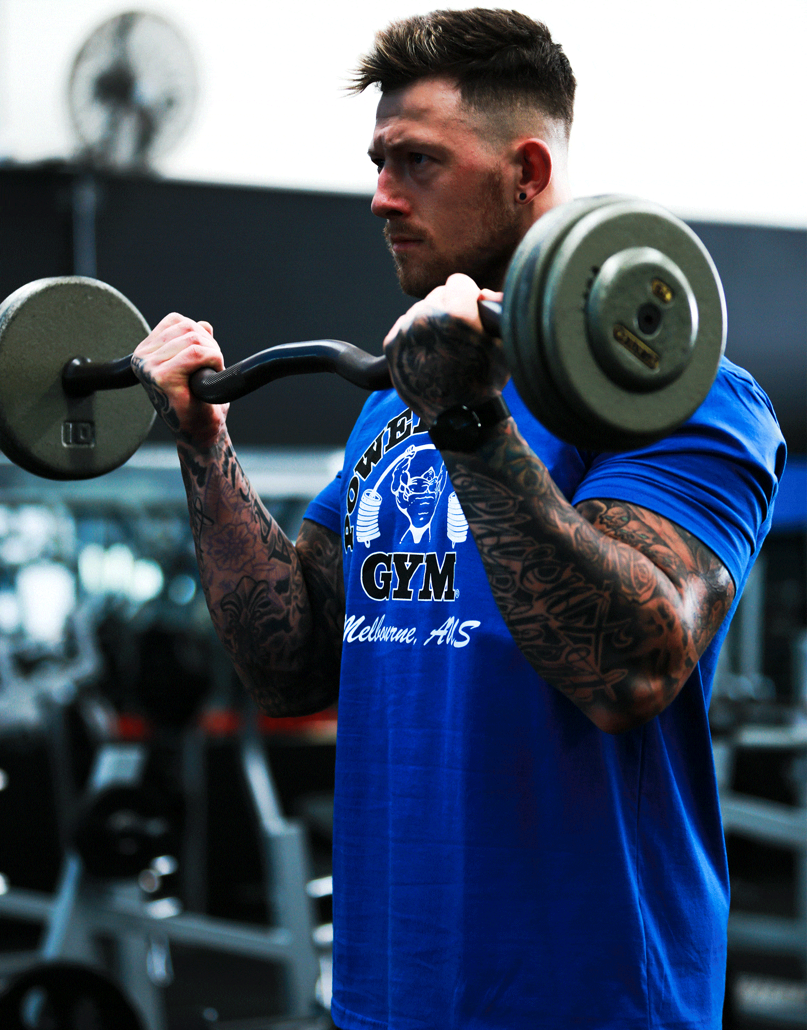 Powerhouse Gym Pro Shop Block T-Shirt Royal Blue/Black