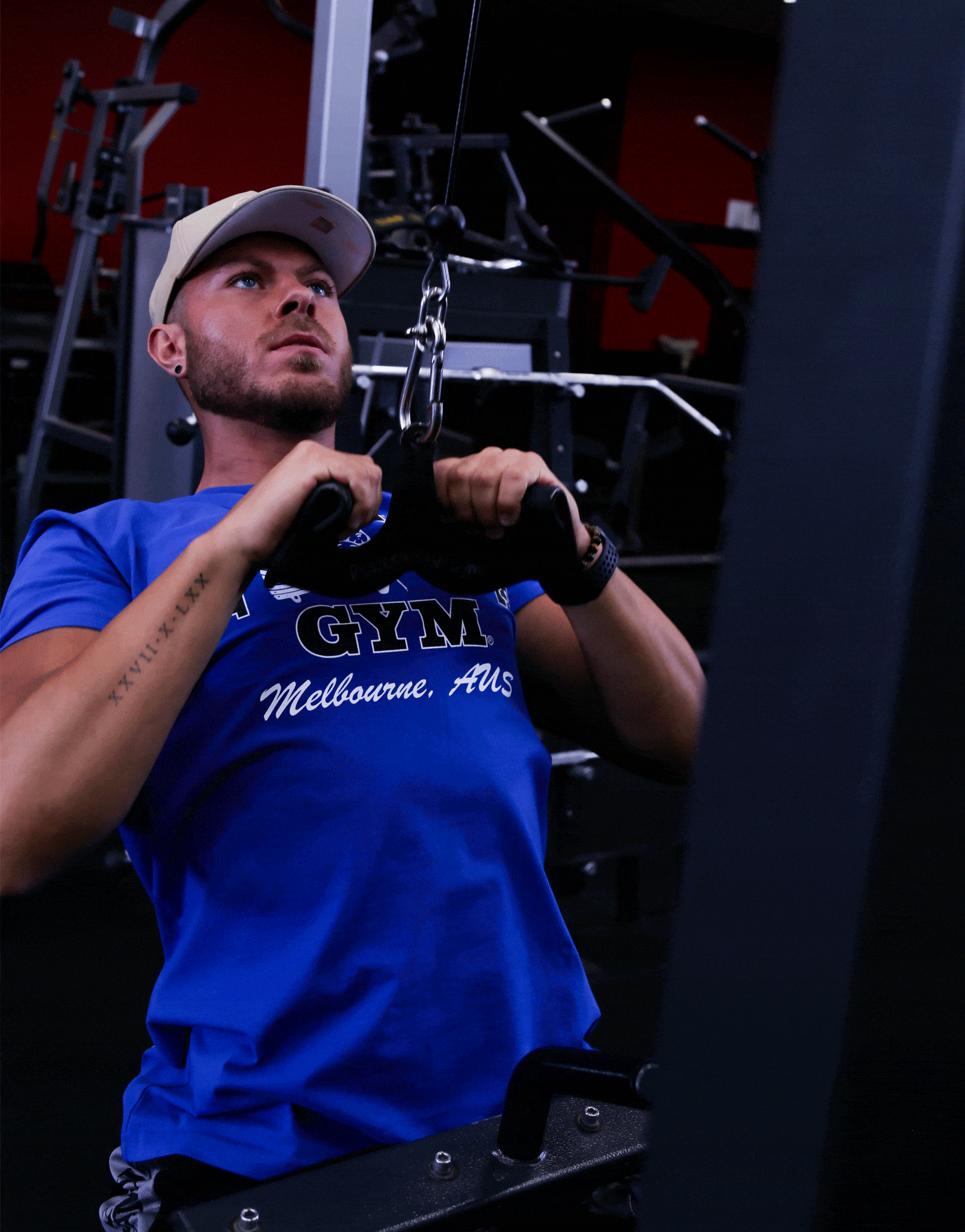 Powerhouse Gym Pro Shop Block T-Shirt Royal Blue/Black